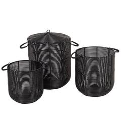 S/3 PANIERES AJOUREES NOIR