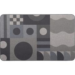 TAPIS 50X80 IMPRIME GEO GRIS
