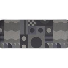 TAPIS 50X120 IMPRIME GEO GRIS
