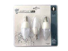 3 AMPOULES LED FLAMMES 3W/E14