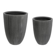 SET 2 CACHE POT ROND GRIS