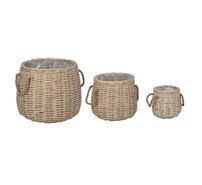 SET 3 PANIERS POIGNEES EN JUTE