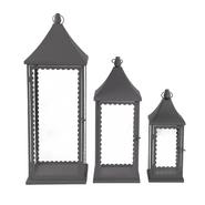 SET/3 LANTERNES METAL GRIS