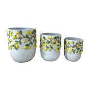 /3 CACHE POT DECOR CITRON