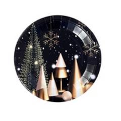 X10 ASSIETTES 23CM SAPIN DORE