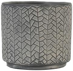 CACHE POT CERAMIQUE GRIS FONCE