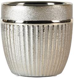 CACHE POT EN CERAMIQUE ARGENT