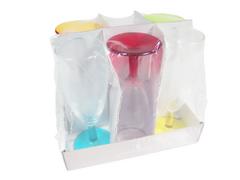 VERRE FLUTE FOND COLORE X6PCS