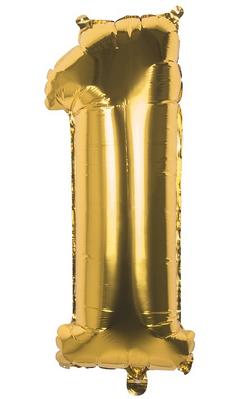 BALLON CHIFFRE 1 OR 36CM