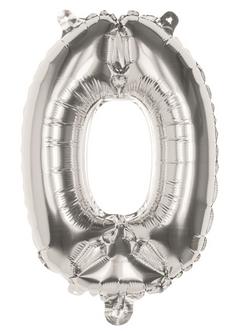 BALLON CHIFFRE 0 ARGENT 36CM