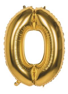 BALLON CHIFFRE 0 OR 86CM