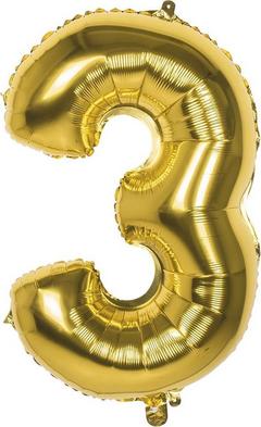 BALLON CHIFFRE 3 OR 86CM