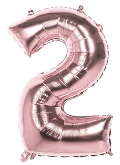 BALLON CHIFFRE 2 ROSE 86CM
