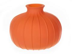 VASE BOULE ORANGE MAT