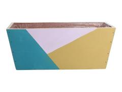 JARDINIERE BOIS OCRE PET LILAS