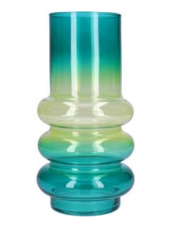 VASE VAGUE H27CM BLEU/JAUNE