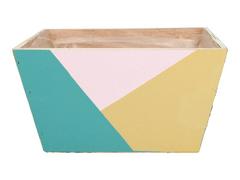 JARDINIERE BOIS OCRE PET LILAS