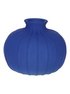 VASE BOULE BLEU MAT